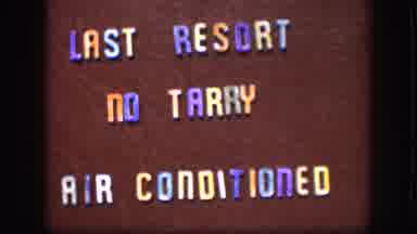Kansas USA (1958): Old Video, Someone Videotaping A Sign , Last Resort No Tarry
