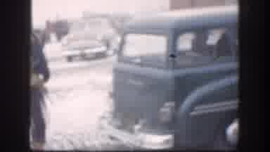 Kansas USA (1958): Person Standing Behind A Car, Landmark Sign