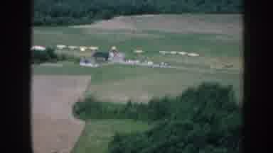 Nebraska USA (1958): Flying Over A Small Landing Strip In A Very Green Area With