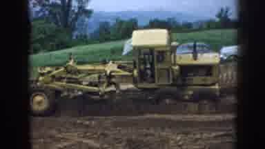 Nebraska USA (1958): Someone Videotaping 2 Tractors Doing Construction Work On