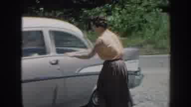 Nebraska USA (1958): Vintage Film Video Of A Woman Entering A 1950'S Car