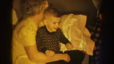 Nebraska USA (1959): Grandmother Holding Small Baby Boy Holidays Were Something To