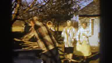 Nebraska USA (1959): Grandpa Loading Firewood Into Truck Family Gathering Getting