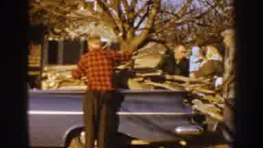 Nebraska USA (1959): Collecting Firewood In Family