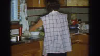 Nebraska USA (1959): Old Home Movie Young Mother In Kitchen And With Toddler