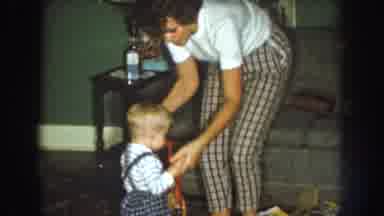 Nebraska USA (1959): Little Baby Learns To Dance For The First Time With His Mom