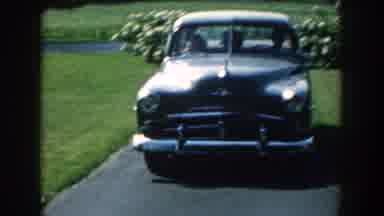 Nebraska USA (1959): A Car Pulling Into A Driveway And Then Two Men Getting Out