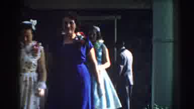 Nebraska USA (1959): Dressed Up People Leaving House With Flowers And Hats And