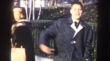 Washington DC USA-1960: A Pretty, Well-Dressed Girl With A Boy Saying Goodbye To