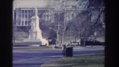 Washington DC USA (1960): A Landmark Statue In A Busy Street And Then A Man