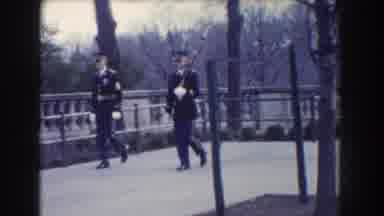 Washington DC USA (1960): Two Uniformed Military Men March Together Ceremoniously