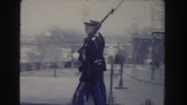 Washington DC USA (1960): Two Soldiers In Dress Uniform Marching Near A Monument,
