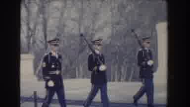 Washington DC USA (1960): Three Soldiers Marching With Guns In Stance For A