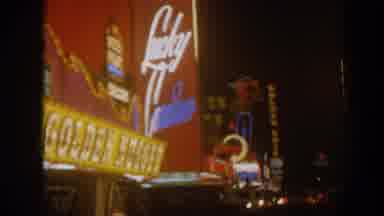 Arizona USA (1962): Scenes Of Various Casino Light Signs Flashing Brightly At
