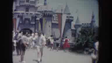 Anaheim California USA (1962): White Flowers In Garden People Walking Through