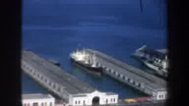 San Francisco California USA (1957): Views Of Docked Ships And Suspension Bridge