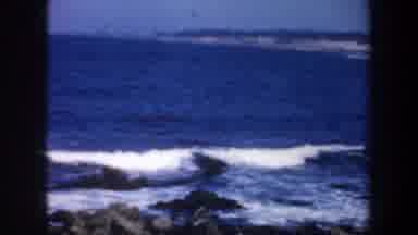 San Francisco California USA (1957): Oceanside Scene Waves Crash On Rocks On The