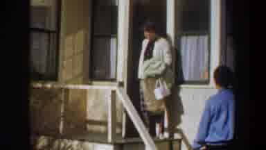 Portland Oregon USA (1957): People Leaving The House