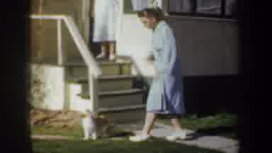 Portland Oregon USA (1957): Stray Cat Emerges Requesting Love In The Form Of Food