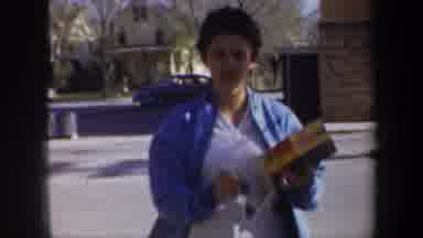 Portland Oregon USA (1957): Blue Shirted Girl Presents Welcome To PORTLAND Sign