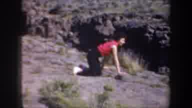 Portland Oregon USA (1957): Two People, One Lady In Red Shirt, And Shot Of Bridge