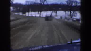 New Hampshire USA (1962): Moving Car Winter Snow