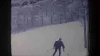 New Hampshire USA (1962): Man In Ski And Cold Jacket Coming Down A Slope And