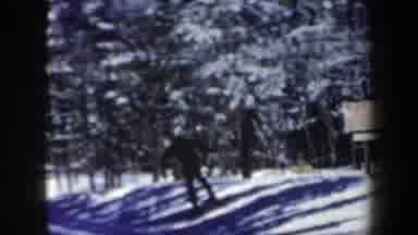 New Hampshire USA (1962): Two Men Ice Skating In A Snow Land With Lot Of Trees