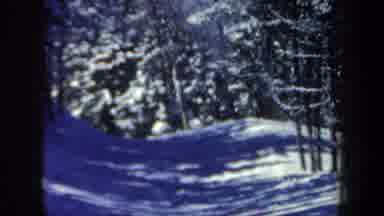 New Hampshire USA (1962): Somebody Is Skiing On A Beautiful Snowy Hillside Through