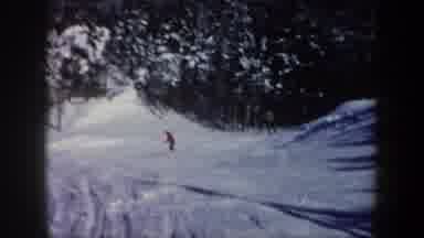 New Hampshire USA (1962): Man Skating In The Snow