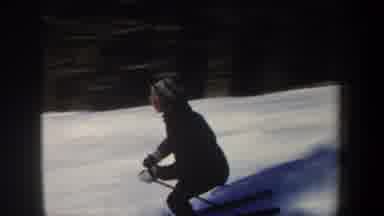 New Hampshire USA (1962): Person Using Ski Poles And Skis To Go Down A Hill