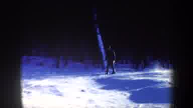 New Hampshire USA (1962): Man Slowly Skiing Downhill On Bright And Sunny Winter