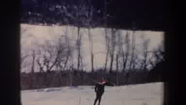 New Hampshire USA (1962): Skiing In The Woods In The Winter Time Doing Tricks