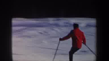 New Hampshire USA (1962): Man Goes Skiing For The First Time With His New Red