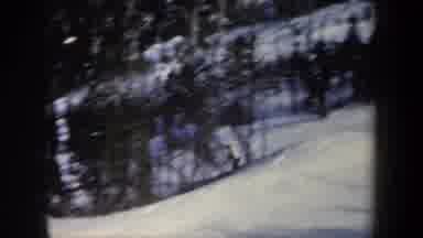 New York USA (1962): The Brave Skier Slides Through The Snow Down The Mountain