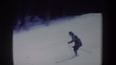 New York USA (1962): Woman Skis Downhill Mountain During The Winter While Using