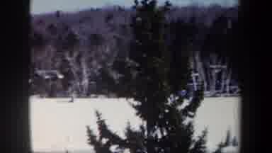 New York USA (1962): A Snow Ski Jump Sits On Top Of A Hill Studded With Bare Trees