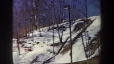 New York USA (1962): Winter Landscape Of Hill With A Wall Built Of Snow Blocks
