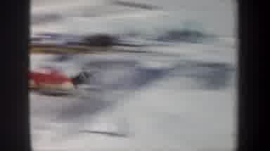 New York USA (1962): Boy In Red Sweater Skiing Down Slope Without Poles While