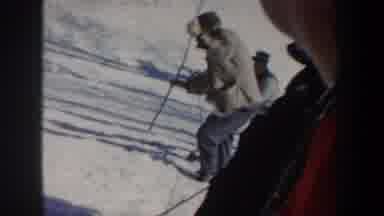 New York USA (1962): A Man Wearing A Cap Performs A Sport Called Ski Jumping