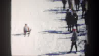 New York USA (1962): People Skiing Off Of Hills On Snow