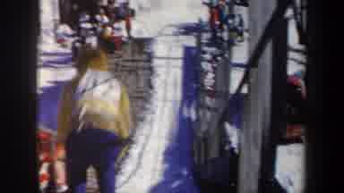 New York USA (1962): Skier Rapidly Descending Ski Ramp And Jumping Followed By