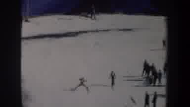 New York USA (1962): People Enjoying Snow Skiing On Mountain And Climbing Stairs