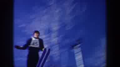 New York USA (1962): Ski Jump Footage And Wipe Out Into Snow