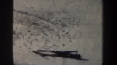 New York USA (1962): Man Attempting Ski Jump During Competition Crashing On The