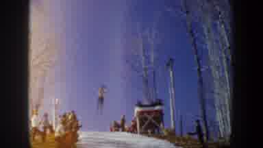 New York USA (1962): Scenes Of Skiers Descending Jumping Downhill On Clear Sunny