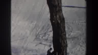 New York USA (1962): Skier Skiing Down A Snowy White Slop Really Fast And Falls
