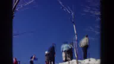 New York USA (1962): Man Performing Ski Jump
