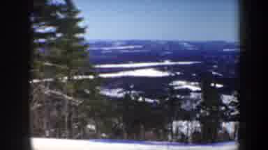 Vermont USA (1962): Panoramic Shot Of Snow Covered Wilderness Valley On Sunny Day