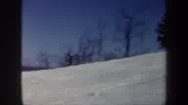Vermont USA (1962): Skier Practicing His Sport On A Cold Winter Day With Trees In